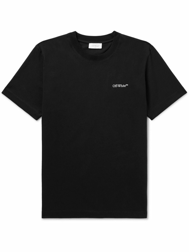Photo: Off-White - Slim-Fit Logo-Print Cotton-Jersey T-Shirt - Black
