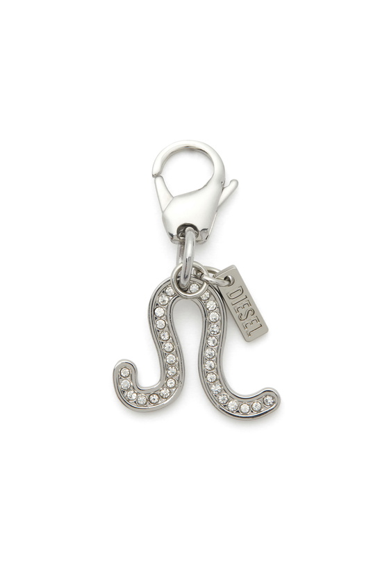Photo: Diesel Metal Leo charm with rhinestones - Charms and Keyrings - Unisex - Silver