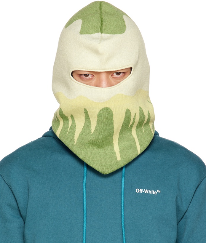 Photo: Off-White Green & Off-White Abstract Balaclava