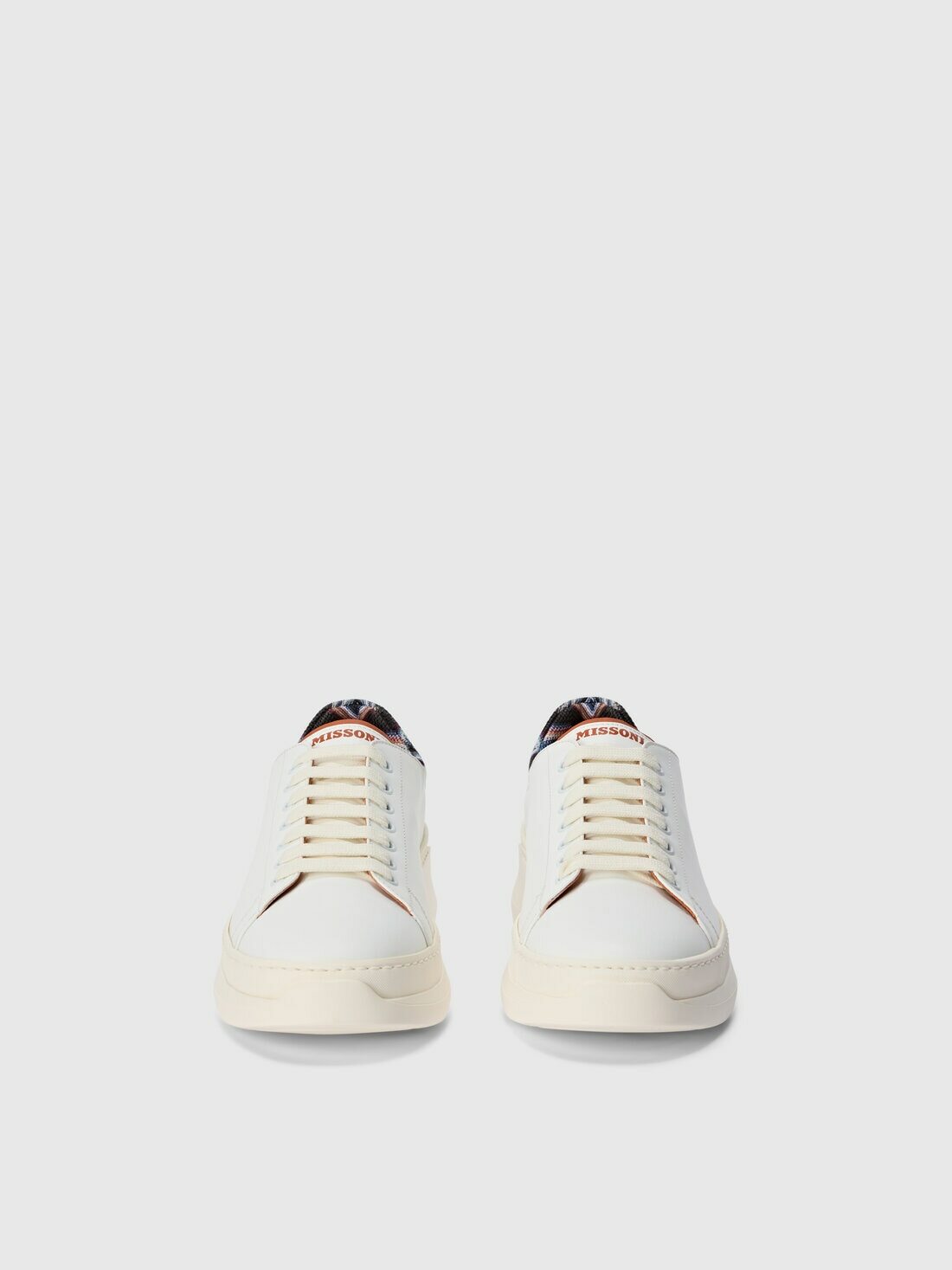 Missoni - Sneakers with zigzag fabric insert and logo, Men, White & Brown