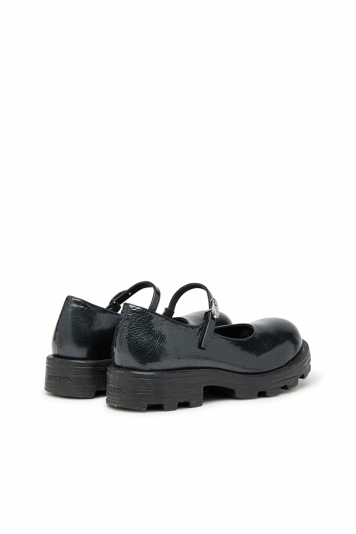 Diesel D-Hammer - Lugged Mary Jane flats in patent leather - Flats Womens in Black