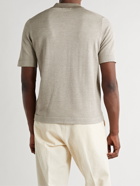 Altea - Herringbone Silk-Blend Shirt - Neutrals