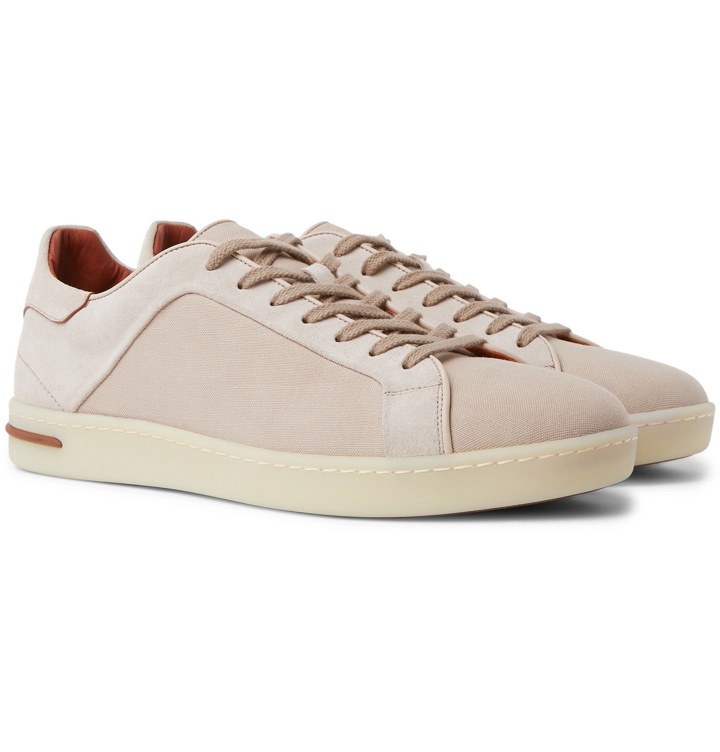 Photo: Loro Piana - Traveller Suede and Canvas Sneakers - Neutrals