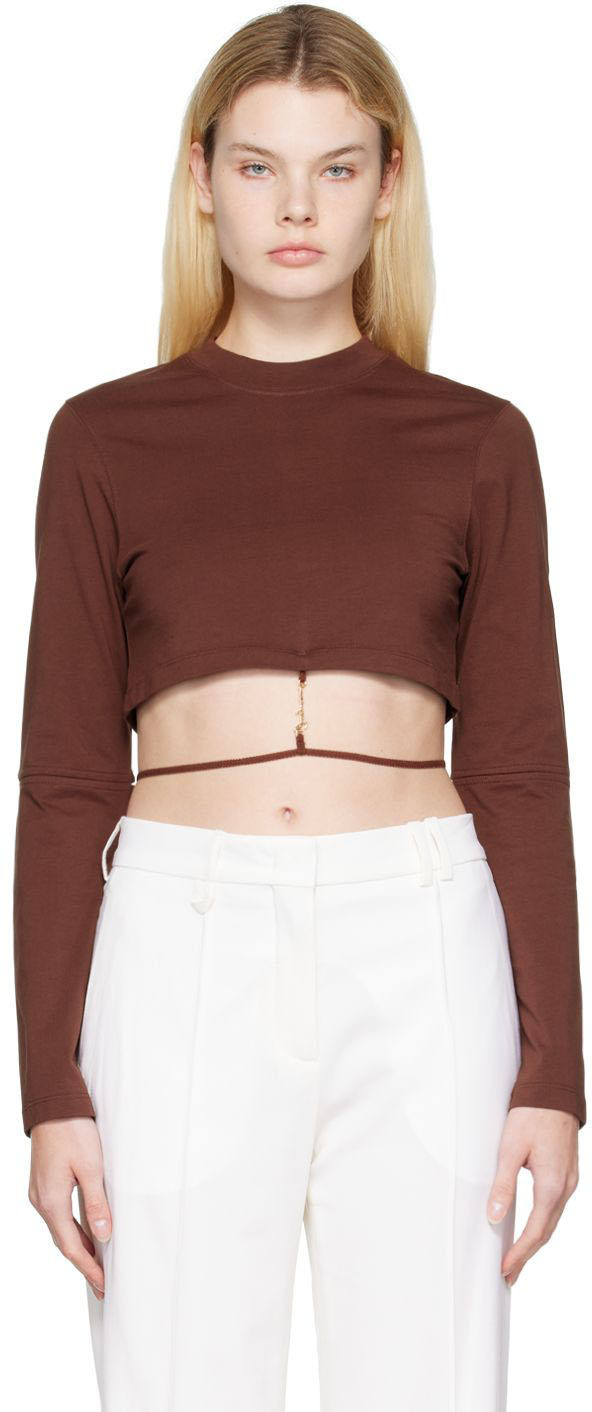 Jacquemus Brown Le Papier ‘Le T-Shirt Pino’ Long Sleeve T-Shirt