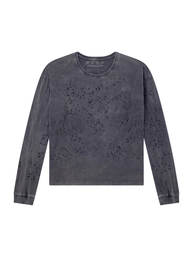 Photo: mfpen - Distressed Organic Cotton-Jersey T-Shirt - Gray