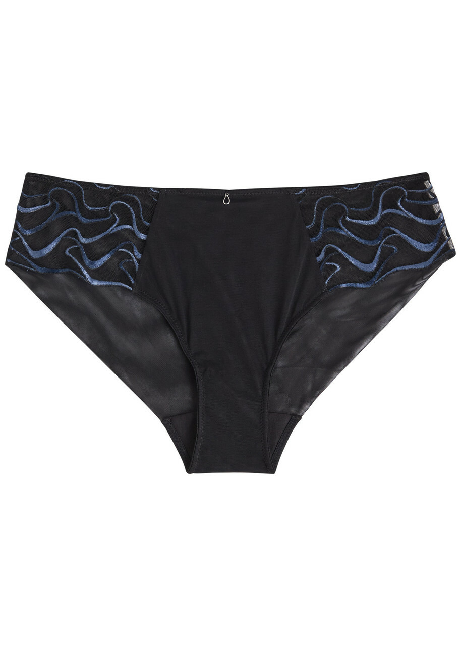 Wacoal Mayumi Embroidered Mesh Briefs Navy