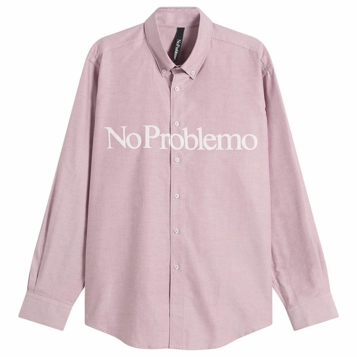 Photo: No Problemo Men's Logo Oxford Shirt in Red