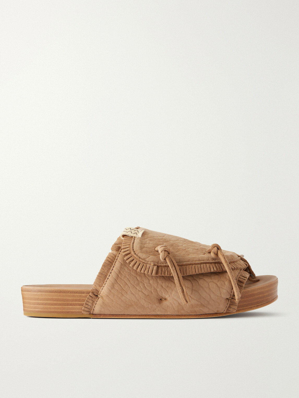 Visvim - Christo Shaman Folk Suede Slides - Neutrals