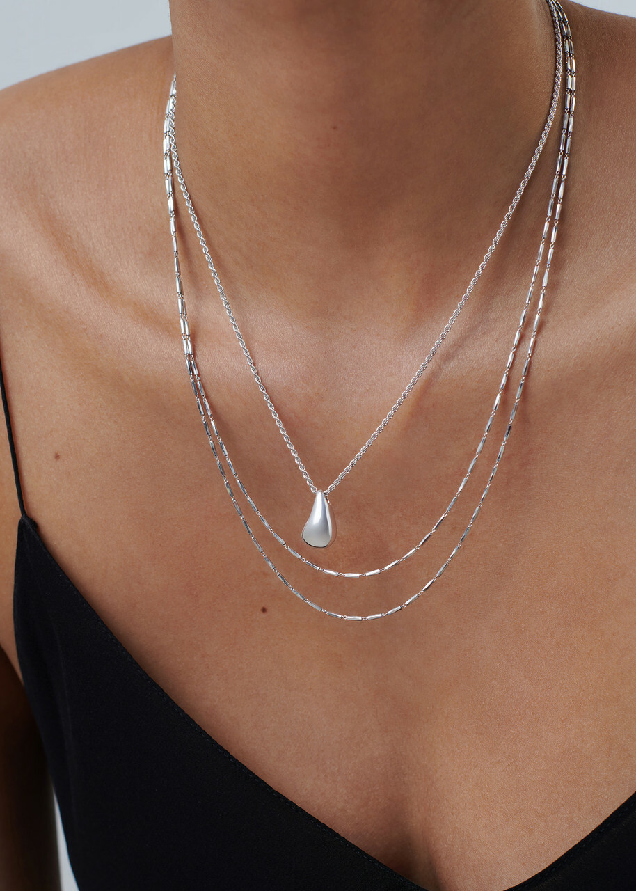 Missoma Savi Droplet Rhodium-plated Necklace - Silver - One Size