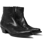 Saint Laurent - Lucas Python Boots - Men - Black