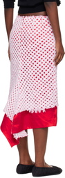 Comme des Garçons Red & Pink Tulle Braided Mesh Midi Skirt