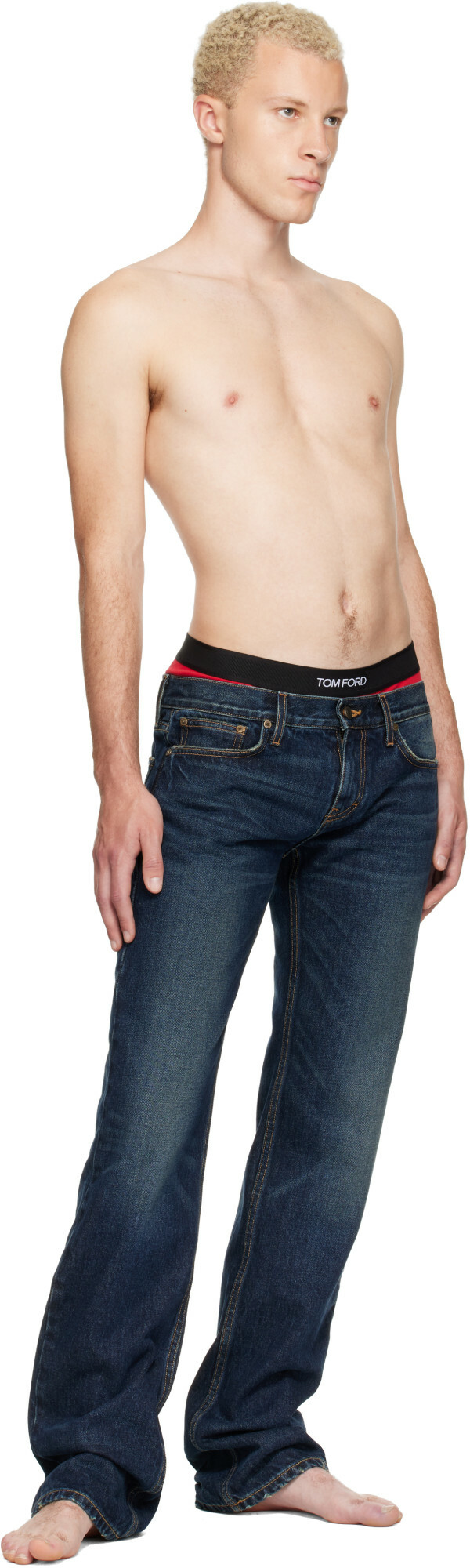 Raimundo Langlois Indigo Slim Straight Jeans