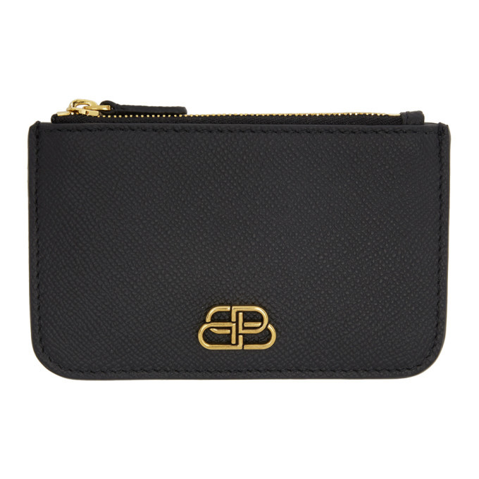 Balenciaga Black BB Zip Keychain Wallet Balenciaga