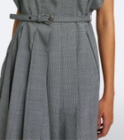 Junya Watanabe Houndstooth pleated asymmetric midi dress