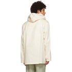 Jil Sander Off-White Cotton Gabardine Hooded Coat