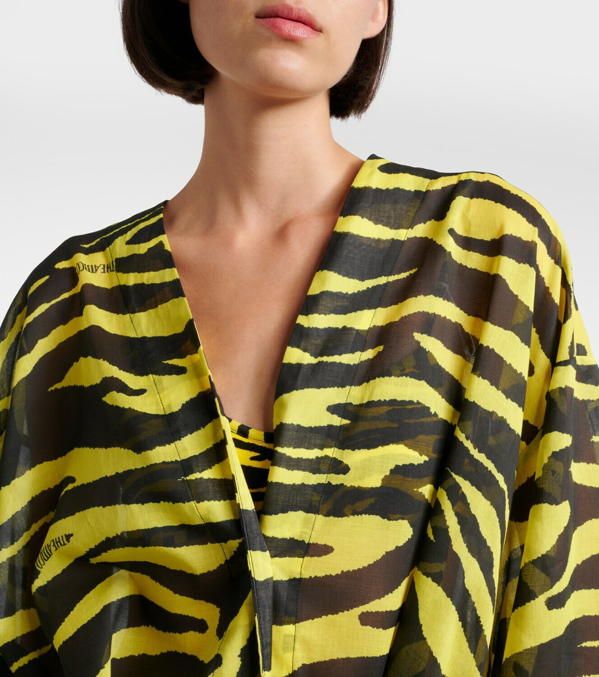 The Attico Animal-print cotton muslin minidress
