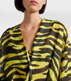 The Attico Animal-print cotton muslin minidress