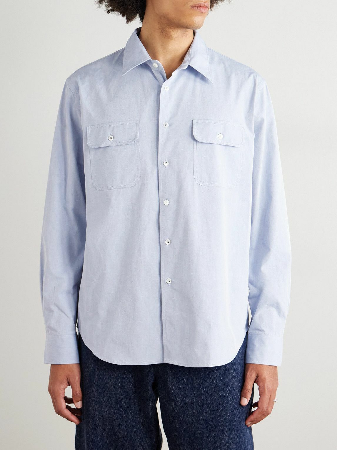 De Bonne Facture - Artist Cotton-Poplin Shirt - Blue
