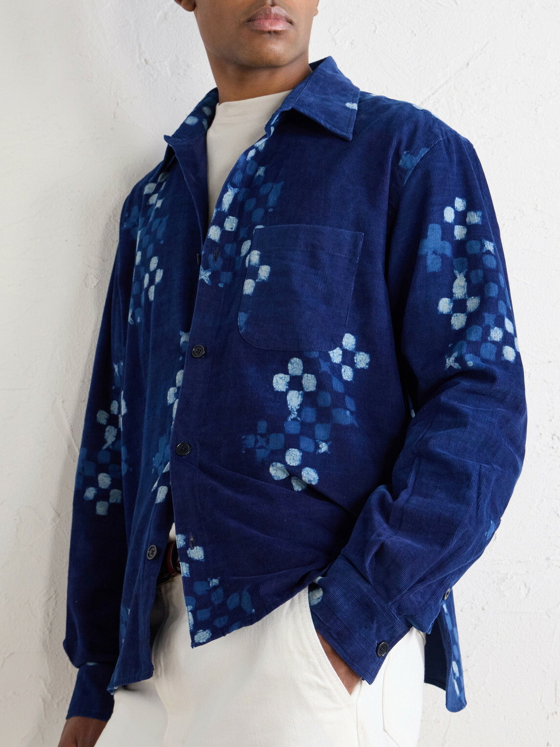 Kardo - Luis Printed Cotton-Corduroy Shirt - Blue
