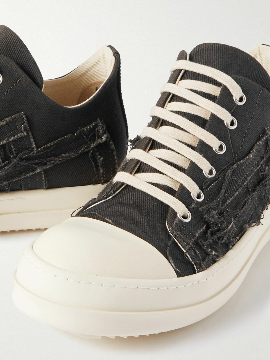 DRKSHDW by Rick Owens - Distressed Gabardine Sneakers - Black Rick
