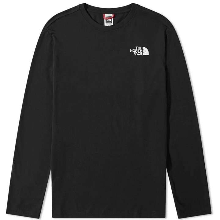 Photo: The North Face Men's Long Sleeve Red Box T-Shirt in TNF Black/Tea Green