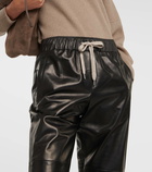 Brunello Cucinelli Mid-rise leather pants