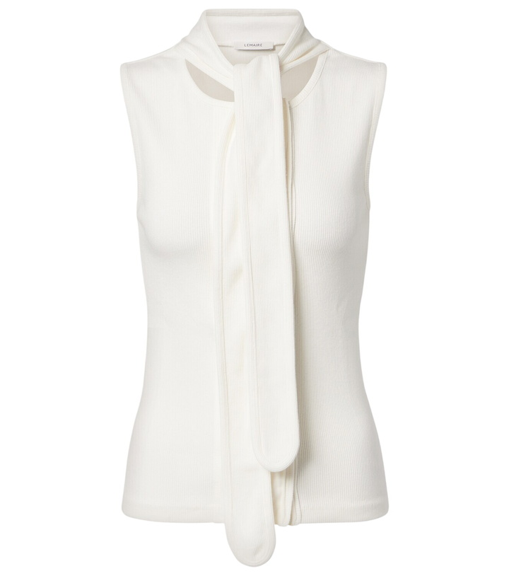 Photo: Lemaire Scarf-detail cotton and linen jersey top
