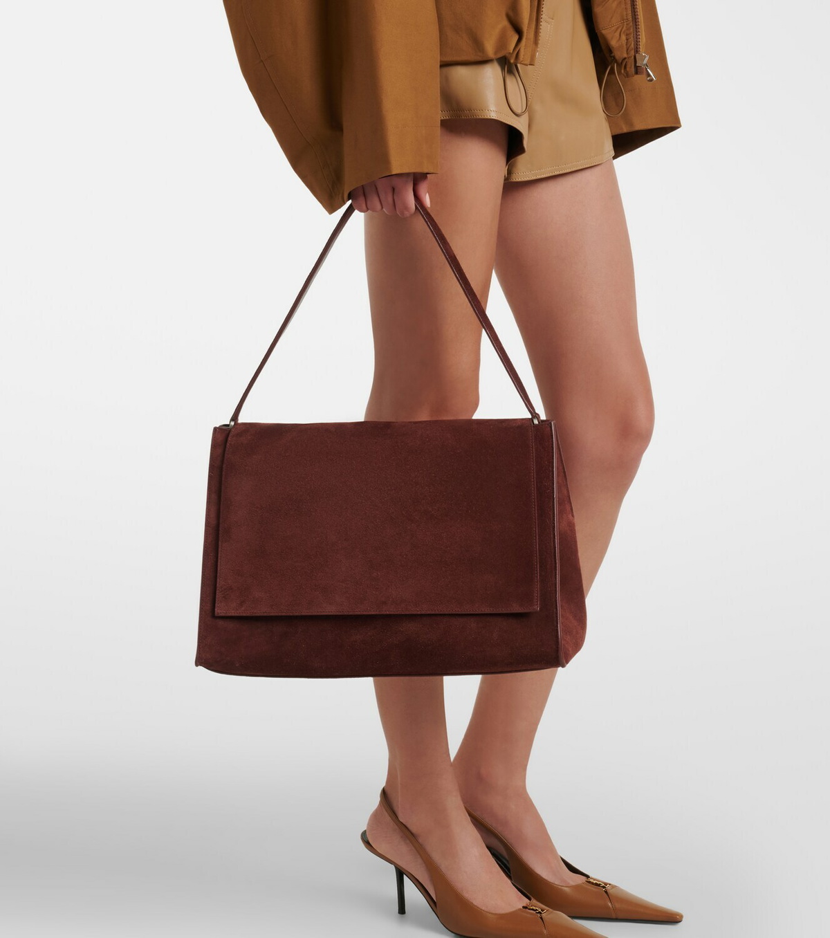 Nour Hammour Amal suede shoulder bag