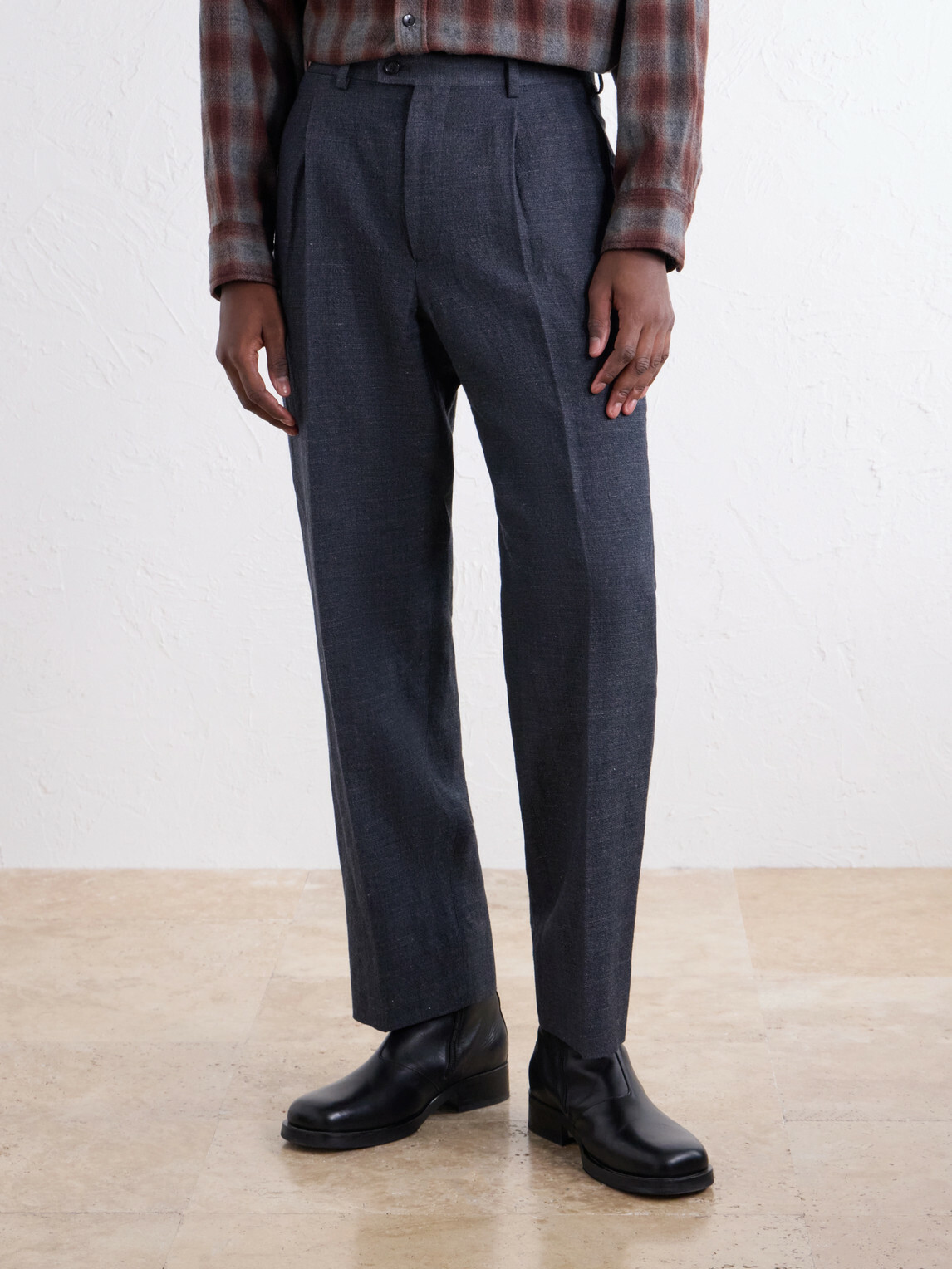 Kaptain Sunshine - Straight-Leg Wool, Linen and Hemp-Blend Suit Trousers - Gray
