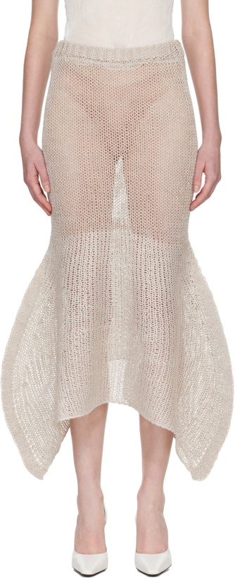Photo: ISSEY MIYAKE Beige Panini Pulled Maxi Skirt