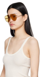 Valentino Garavani Gold V-Hexagon Sunglasses