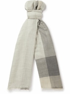 Brunello Cucinelli - Frayed Colour-Block Cashmere Scarf