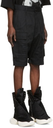 Rick Owens Drkshdw Black Pleated Cargo Shorts
