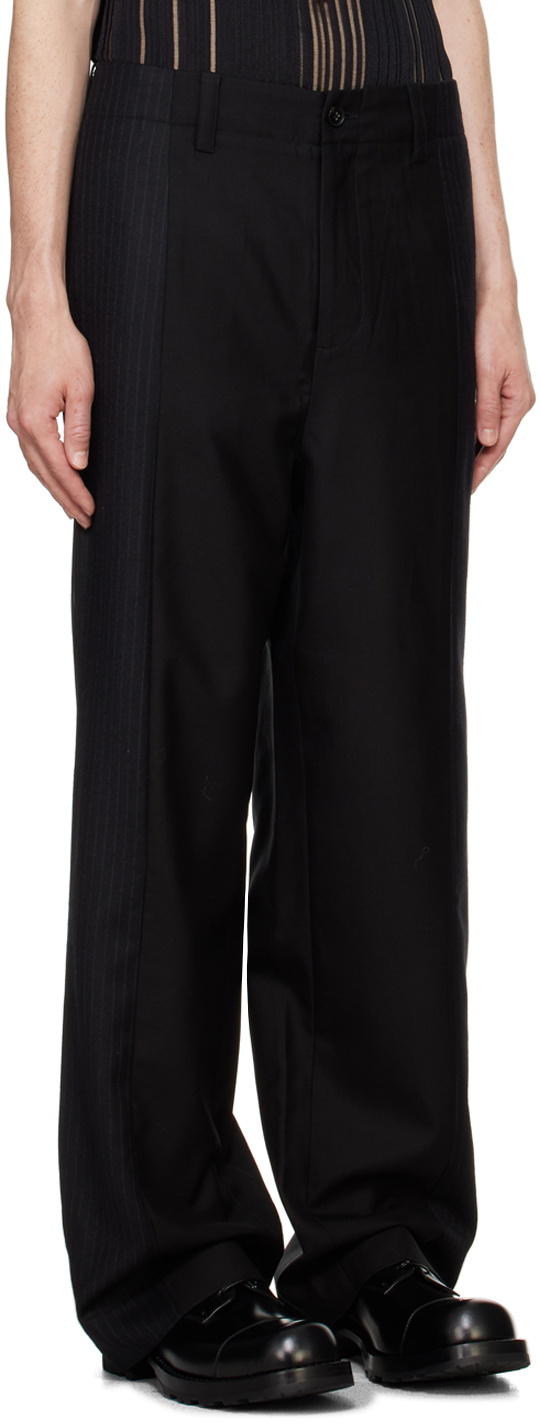 Feng Chen Wang Black Deconstructed Patchwork Trousers Feng Chen Wang