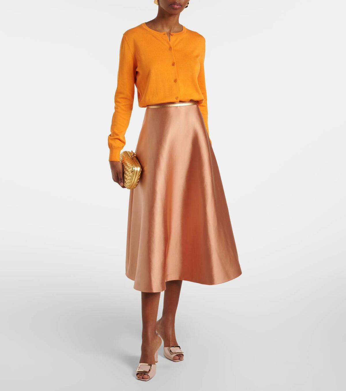 スカート CAROLINA HERRERA High waist skirt Multicolor Floral faille midi skirt in multicoloured - Carolina Herrera