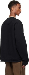NULLUS SSENSE Exclusive Black Diagonal Slit Sweatshirt