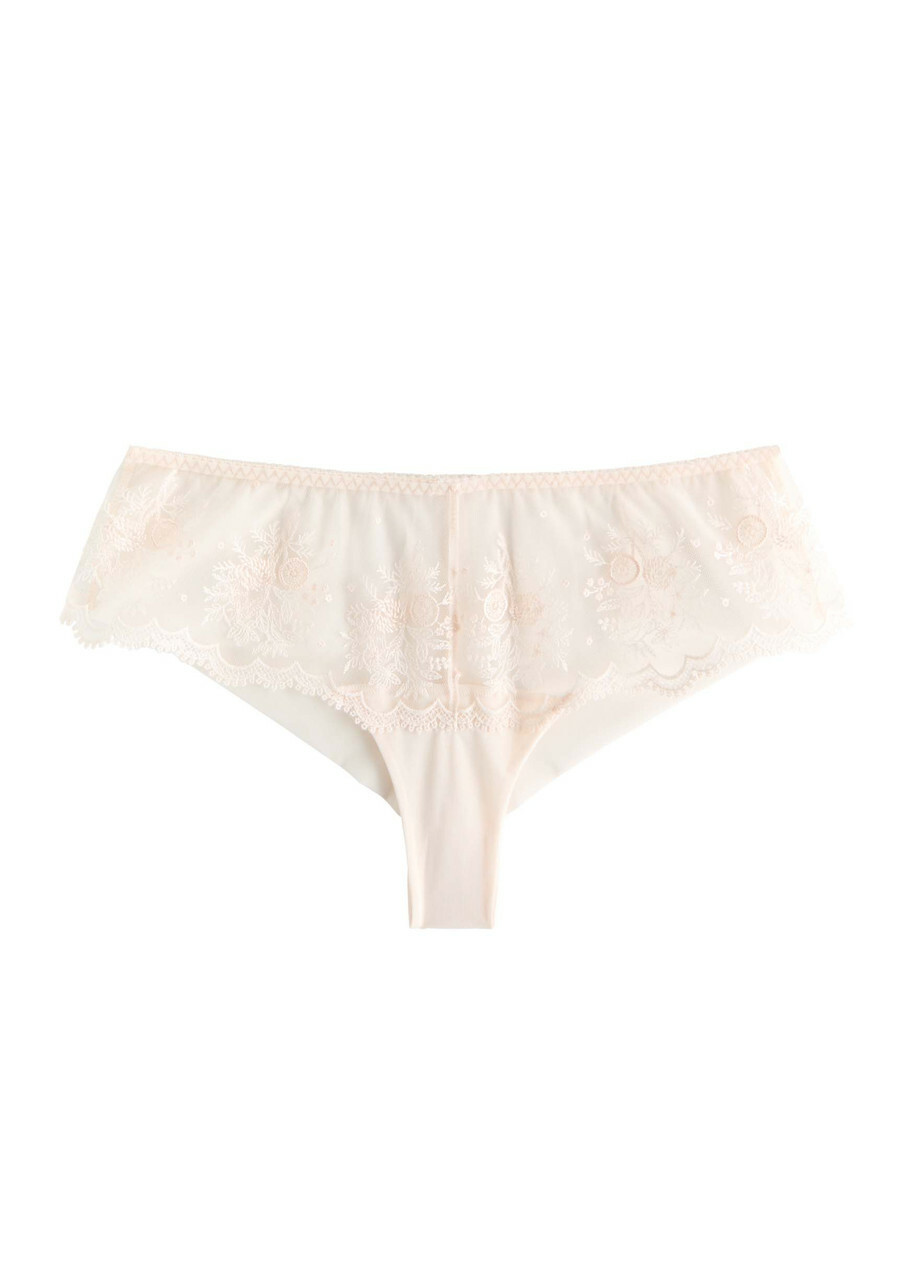 Simone PÉRÈLE Intrigue Embroidered Tulle Briefs Light Pink