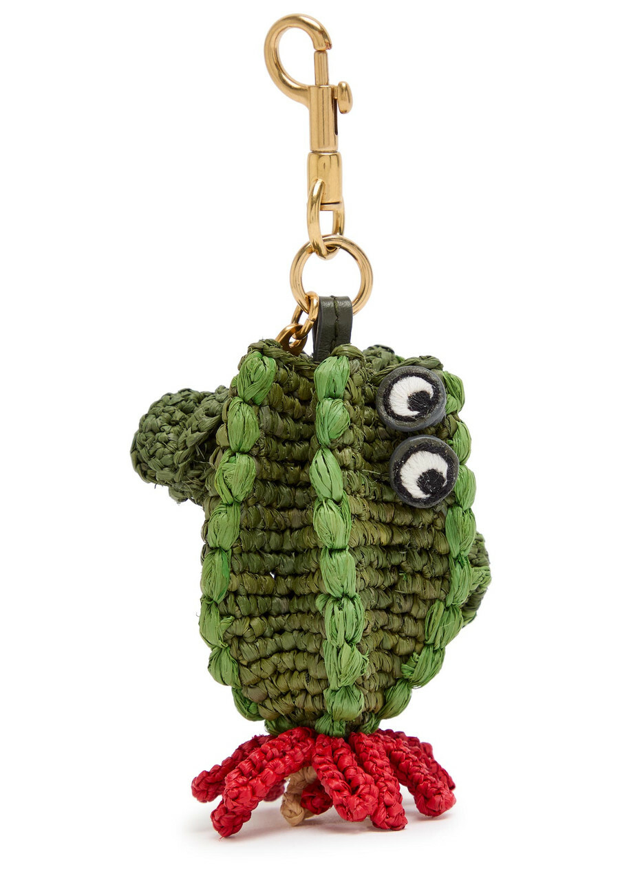 Anya Hindmarch Cactus Raffia and Leather bag Charm - Khaki - One Size