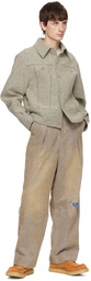 ADER error Beige Distressed Trousers