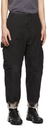 NEMEN® Black Edem Discharged Cargo Pants