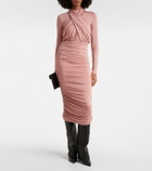 Balmain Ruched jersey midi dress
