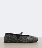 Prada Chevron tweed Mary Jane ballet flats