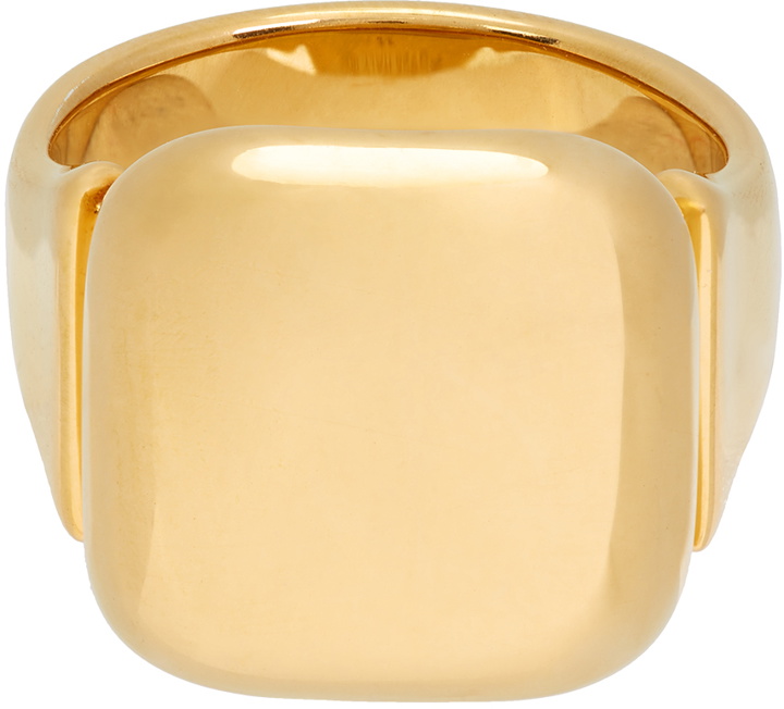 Photo: Bottega Veneta Gold Square Signet Ring