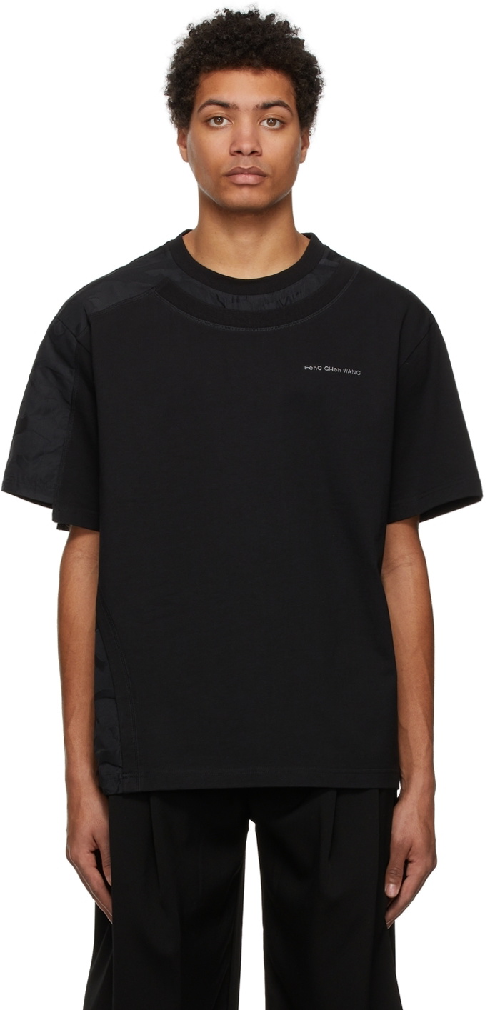 Feng Chen Wang Black Layered Stitch Detail T-Shirt Feng Chen Wang