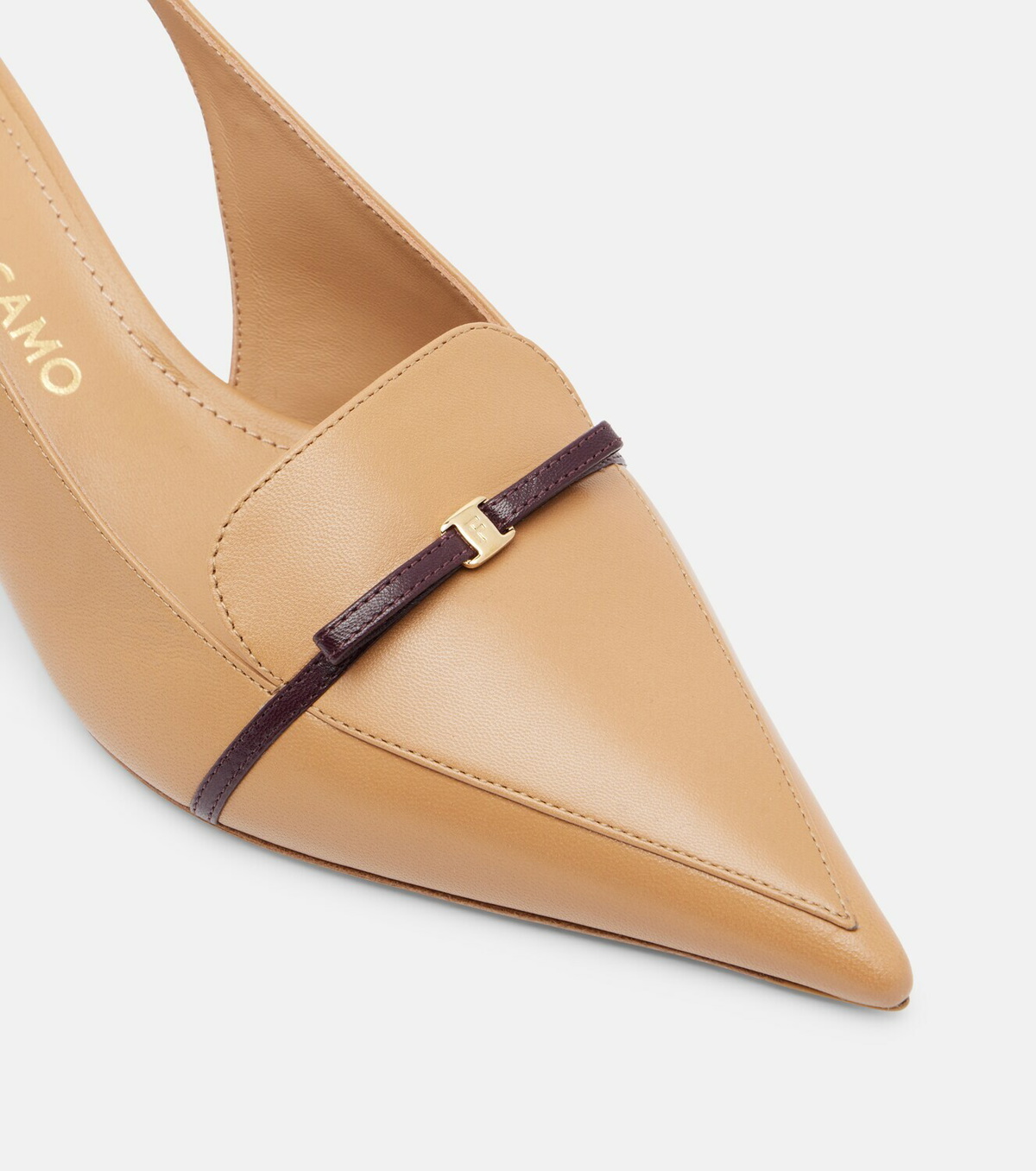 Ferragamo Bow-detail leather slingback pumps