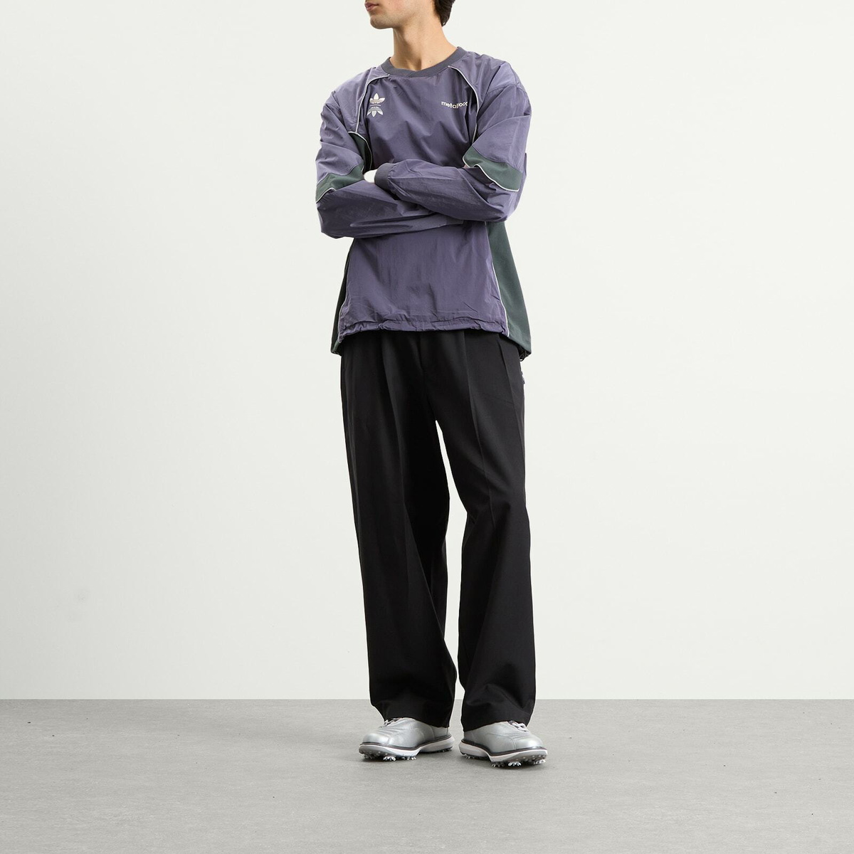 Adidas Men's x Metalwood Windbreaker Sweat in Preloved Purple