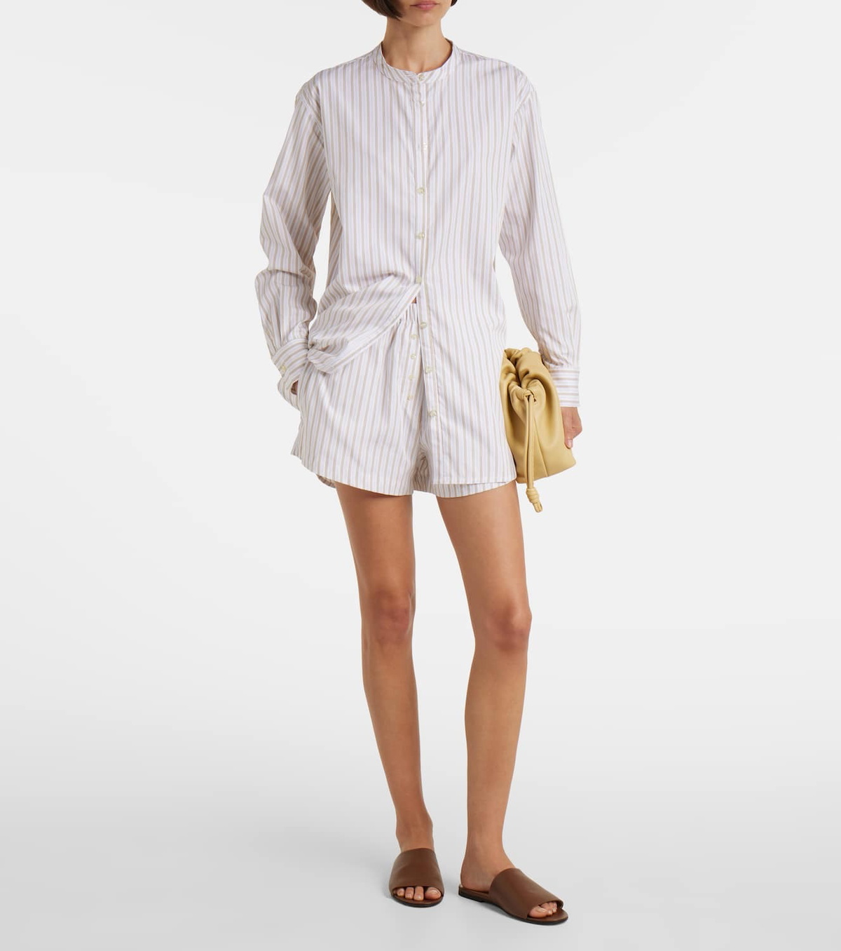 Leset Yoshi striped cotton-blend shirt