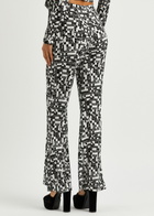 Diane Von Furstenberg Brooklyn Printed Flared Jersey Trousers Black And White