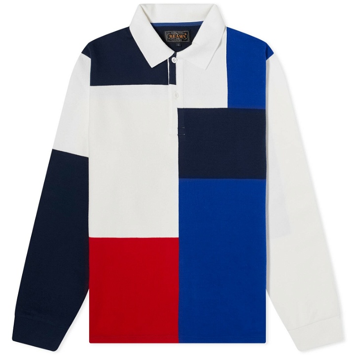 Photo: Beams Plus Men's Colour Block Knit Rugby Shirt in Multi