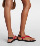 Miu Miu Riviere leather-trimmed thong sandals